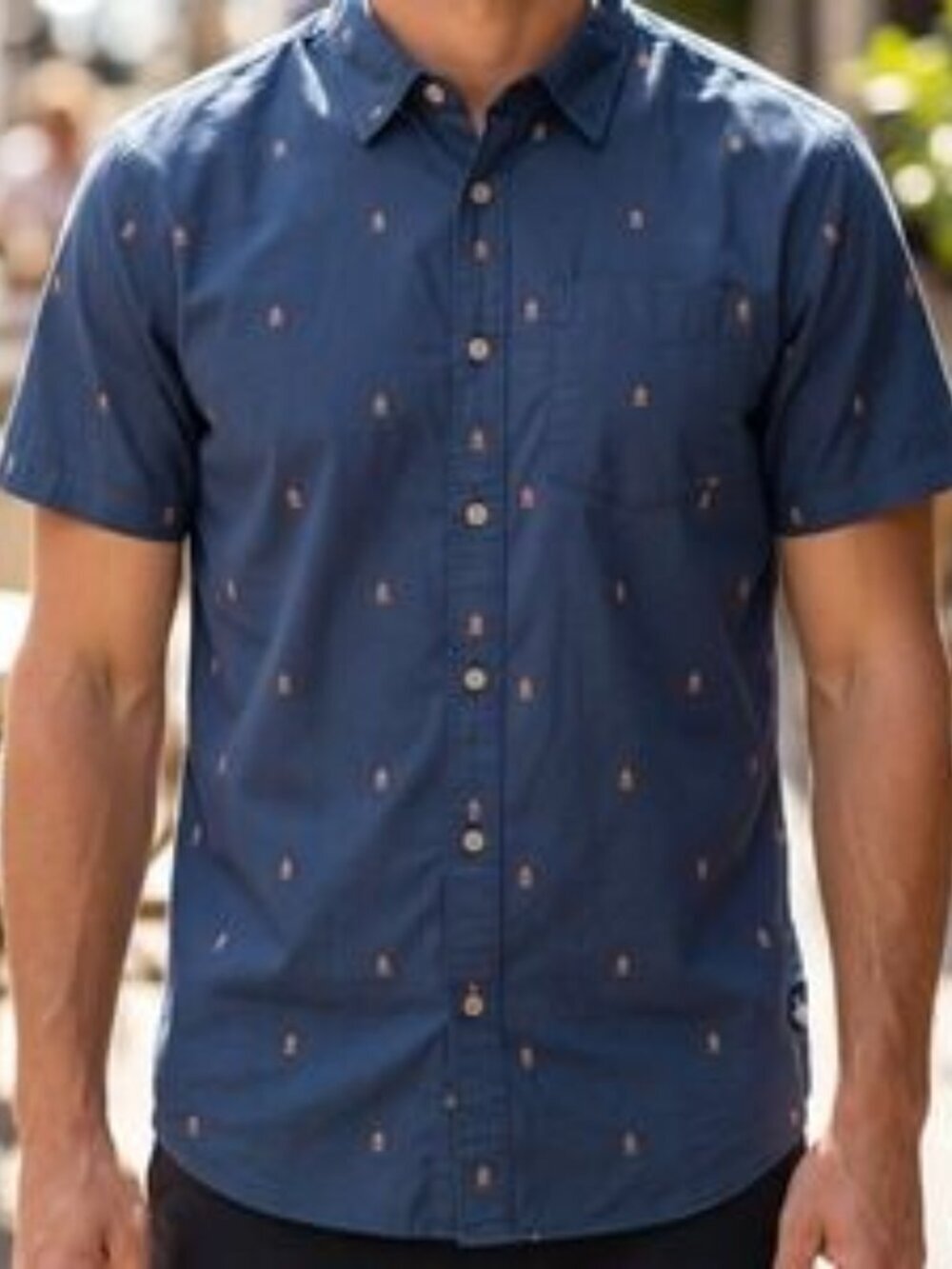 The North Face Button Up Shirt Men's XS Navy Campfire Short Sleeve Outdoor